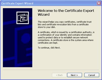 The Certificate Export wizard will launch.