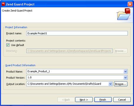 Integrating with Zend Guard Figure 193 - Zend Guard Project creation dialog 2.