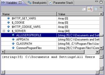 Zend Studio for Eclipse User Guide Variables View The Variables view displays information about the variables associated with the stack frame selected in the Debug View.