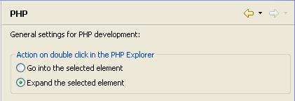 Zend Studio for Eclipse User Guide PHP Preferences Page The PHP Preferences page allows you to configure the hierarchy display in PHP Explorer view and set double-click behavior.