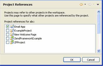 PHP Project Properties Project References Properties The Project References Properties page allows you to set the projects which are referenced by your project.
