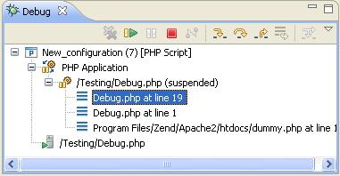 Zend Studio for Eclipse User Guide The Debug Perspective will open. 16. In the Debug view, click Resume until the debugging process is terminated. 17.