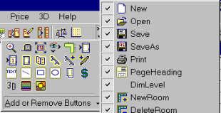 Customizing the Toolbar: You can customize the items listed in the toolbar very easily. Click on the arrow at the end of the toolbar. This will cause a box to drop similar to what's above.