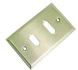 For Male or Female connectors. Works with Calrad part numbers 30-584-M, 30-584-F and 35-710 DVI-I coupler. 30-599 25 pin D cutout single gang stainless steel wall plate with hardware.