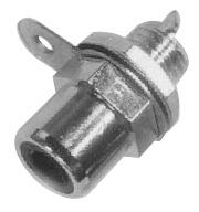 30-428-CoLoR Nickel 30-428g-CoLoR Gold Nickel plated RCA Audio Jack with hex nut and solder lug.