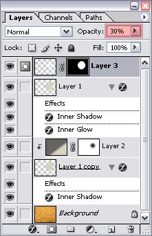 load it's shape (the ball) as a selection and all we have to do now is to click on the Add Layer Mask icon and we've got rid of all white pixels outside our glass ball.