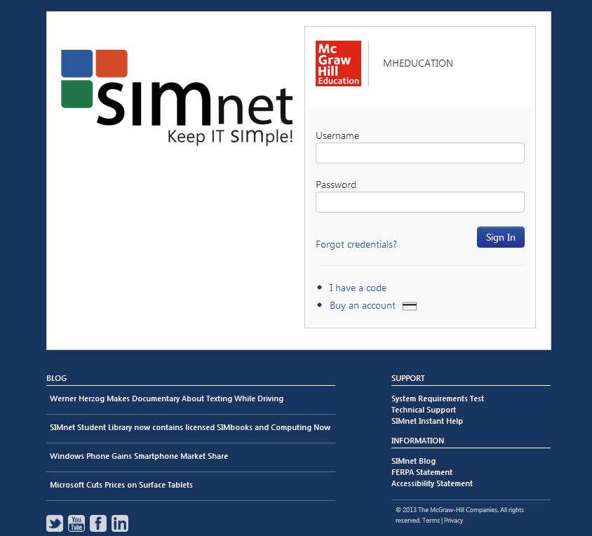Last Updated on 8/9/13 SIMnet Online Student Registration Guide Your SIMnet Login Page Every school has its own SIMnet login page.