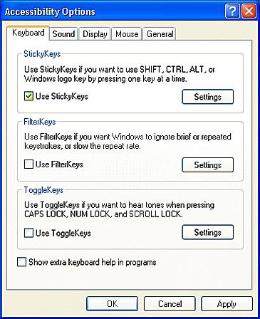 Accessibility features in OS Sticky keys / filter keys Screen magnifiers Mouse & cursor