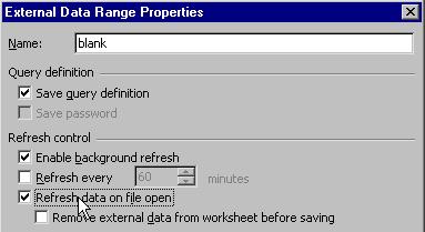 Page 25 - Excel 2003 - Advanced Level Manual Click OK to close the External Data Range Properties dialog box.