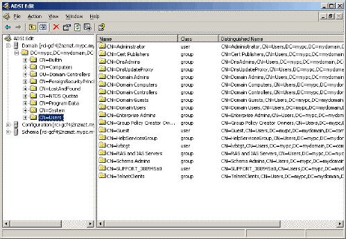 Appendix B: Updating the LDAP/LDAPS Schema 5. In the left pane of the window, select the CN=Users folder. 6.