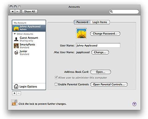 Open Accounts preferences to determine the types of accounts for each user on your computer. 1. From the Apple menu, choose System Preferences to open the window. 2.