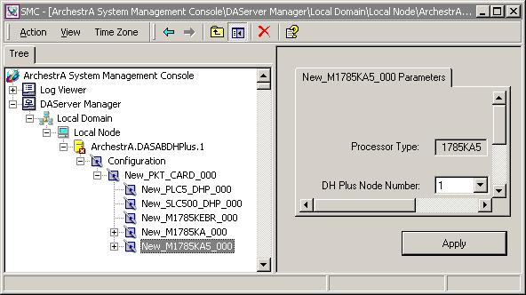 Configuration 31 This configuration view contains the following configurable element: DH Node Number: Select the Data Highway node number. The maximum octal number allowed for this address is 77.