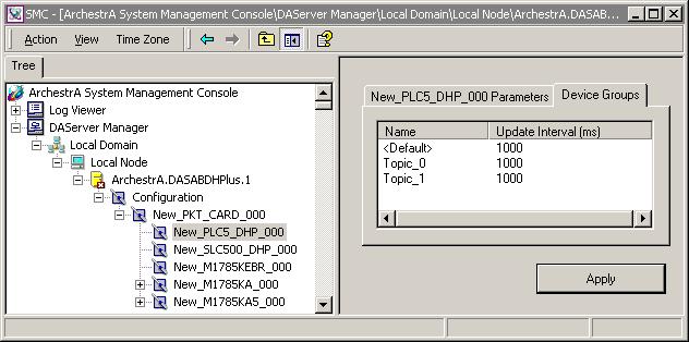 32 Chapter 2 Configuring Device Group Definitions The Device Groups tab in the DAServer Manager user interface is used to create new, modify, or delete device group definitions for an object.