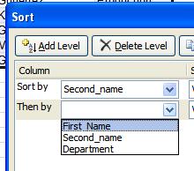 Excel 2007 Intermediate - Page 38 Make sure that the A-Z option button is marked within the Order section of the dialog box.