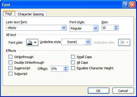 Change some of the font attributes (such as color and font