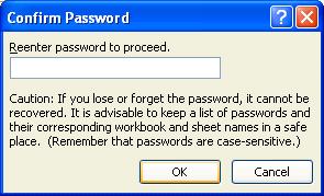 Excel 2007 Intermediate - Page 86 Click within the Password to open section and type in a password, in this case, use the password cctglobal. TIP: Passwords are case sensitive.