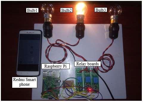 Setup showing Bulb 2 ON which is paired with Redmi make Smart phone