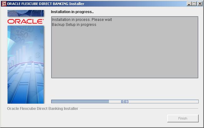 13.On next, the Installation progress screen is displayed. This screen displays the activities performed by the installer and the time elapsed for the same.