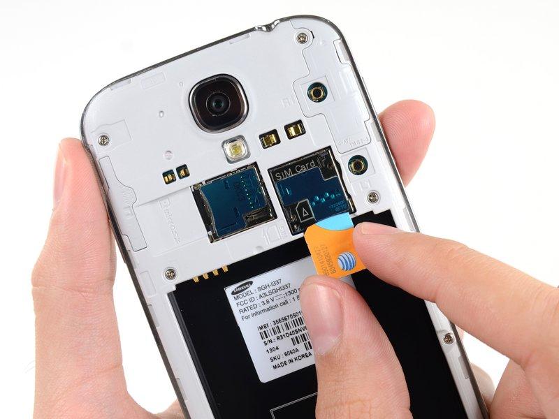 Step 5 SIM Card Use a plastic opening tool, or your fingernail, to press the SIM card slightly deeper into its