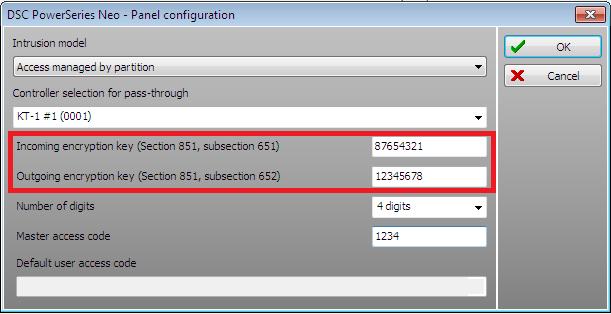 The default Master code in a DSC intrusion panel is 1234. e.