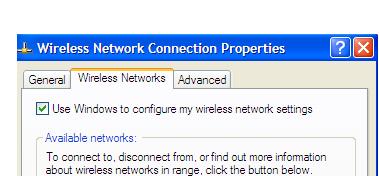 IMPORTANT NOTE: Some versions of Windows XP do not automatically receive the SSID credentials so you may have to set up