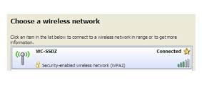 Choose WC-SSDZ from your list of available wireless networks