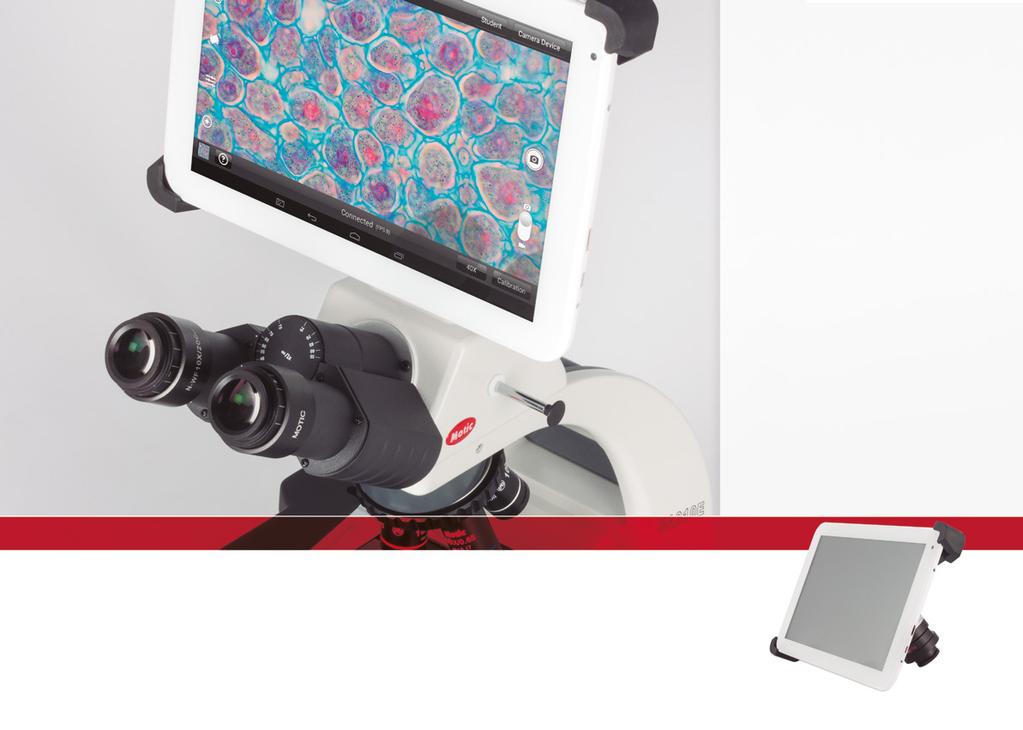 TABLET SOLUTIONS The Moticam BTU10 is a tablet microscopy solution, consisting of a customized 10 Android tablet connected to a microscopy imaging camera.