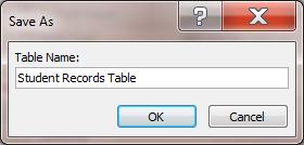 12 The newly created Student Records Template database Notice that the Tables object is selected in the frame on the left side of the Access window.