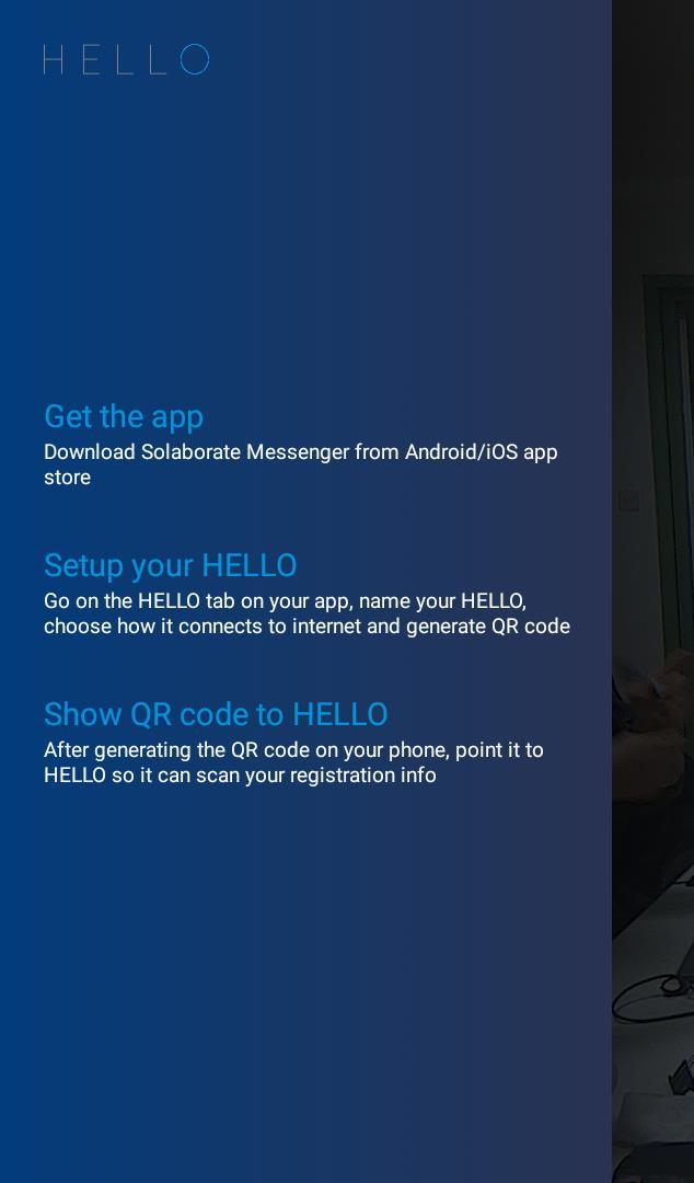 Step 2: Continue setting up hello on the app by following