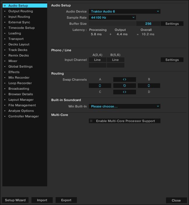 Preferences 16.2. Preferences Audio Setup Page This section describes the options in the Audio Setup page. Preferences Audio Setup page.