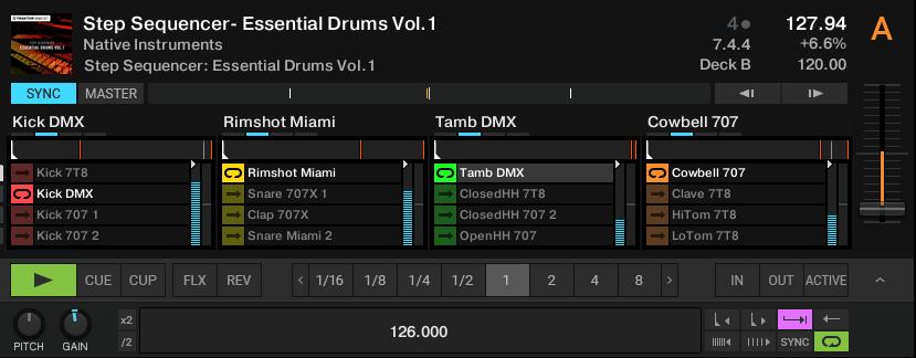 The Beat counter starts counting the beats according the internal timeline of the Remix Deck. 2. Click the Sample Trigger buttons in the Sample Cells in each Sample Slot one by one.