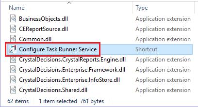 Double click the Configure Task Runner Service shortcut. The Task Runner Service - Login Configure Editor screen displays in a pop out window.