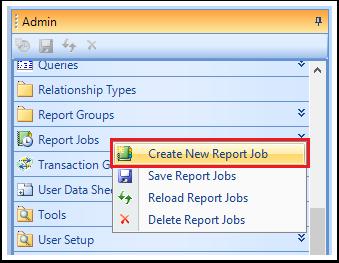 Report Job option from pop out