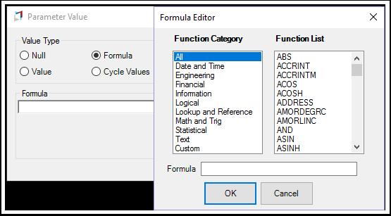 Formula The value type Formula allows use of Framework functions.