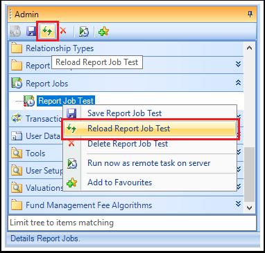 Refresh or Delete a Report Reports can be refreshed either by right clicking on the report and