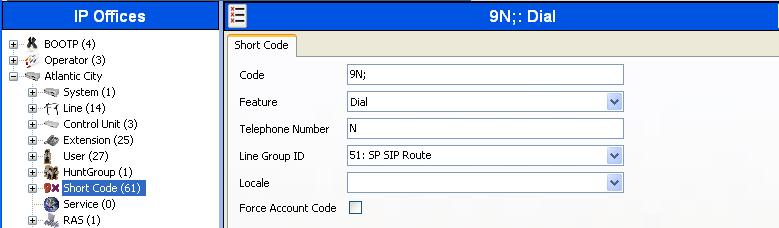 5.5. Short Codes ARS is used to route outbound traffic to the SIP line. A short code is used to route outbound traffic to ARS.