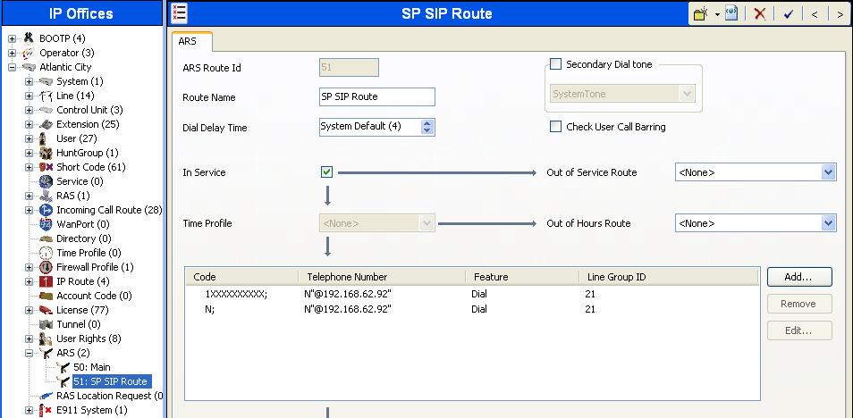 5.6. ARS ARS is used to route outbound traffic to the SIP line. To define a new ARS route, right-click ARS in the Navigation pane and select New.
