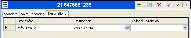 Incoming Call Route Standard Tab On the Standard tab of the Details Pane, enter the parameters as shown below. Set the Bearer Capacity to Any Voice.