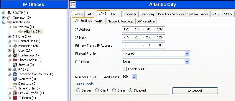 5.2. System Configure the necessary system settings. 5.2.1. System - LAN2 Tab In the sample configuration, the WAN port was used to connect the Avaya IP Office to the public network.