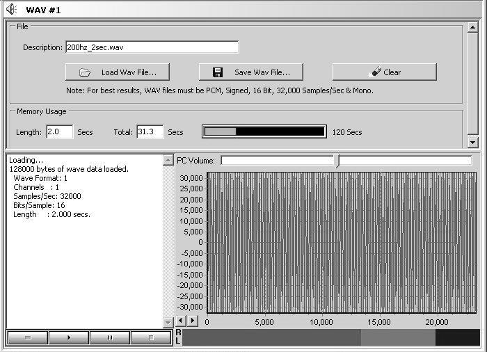 3.7.10. WAV Files The WAV Files panel allows WAV files to be loaded into the System file. The loaded WAV data are typically audio warnings that can be assigned to any of the Aural Alert inputs.