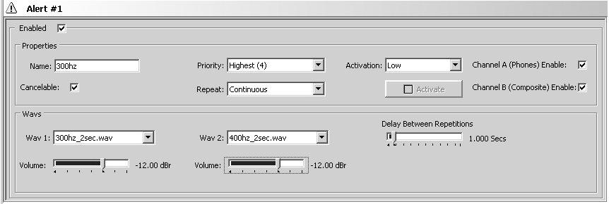 3.7.10.2. Memory Usage Length: This field displays the length in seconds of the currently selected WAV number. Total: This field displays the total length in seconds of all the loaded WAV data.