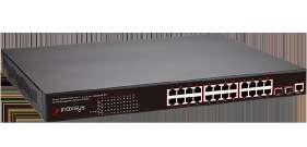 INS244POEGWM 24-Port PoE Full Gigabit Managed Switch Features - Two-layer network management PoE switch - MAC auto study and aging, MAC address list capacity is 8K - Support IEEE802.3af, IEEE802.