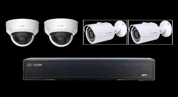 (INS4414KN1T) 2 x 2 MP Dome Cameras (INSDO2IRF) 2 x 2 MP Bullet Cameras (INSBO2IRF) Kit Includes: