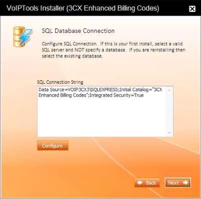 Figure 7: Configure Database 7. An alert message appears that suggests you to perform the installation only when you don t have any active calls running. a. Click OK if you don t have any active calls running to continue the installation.