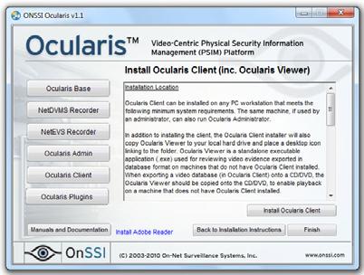 Installing Ocularis Client 3. When ready, click Next. Figure 27 Install Ocularis Components Screen The Install Ocularis Components screen appears.