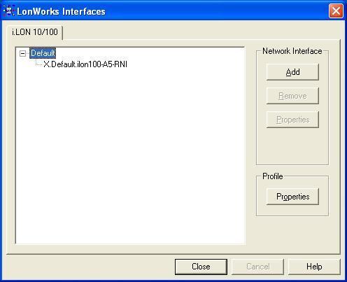 3. Select Add. 4. Enter a Name for the interface. This will be used in the LonMaker utility to identify this ilon100. 5.