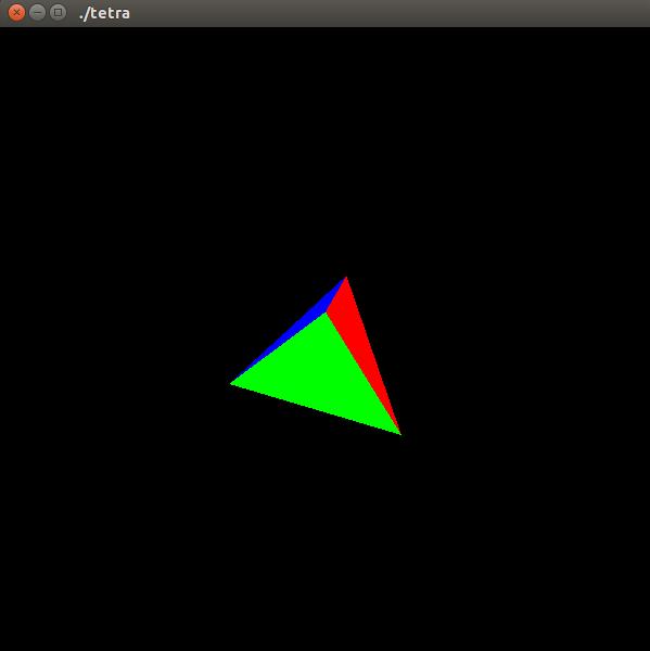 Erik Anchondo 2-6-19 cse 520 lab 4 1. Wrote a glsl program that displays a colored tetrahedron. The tetrahedron starts to rotate on the x axis when the mouse button is clicked once.