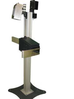 Fixed Floor Stand (5018774G) The vertical stand is a fixed unit with a movable arm for rigid mounting of the print head. This stand is designed to be permanently attached to a concrete floor.