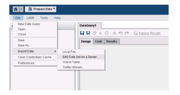Log in to SAS Visual Analytics with a user ID that has data administrator permissions.