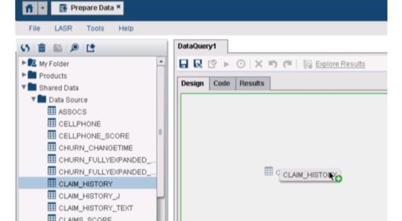 Loading data You can bring in data through the metadata library and use SAS